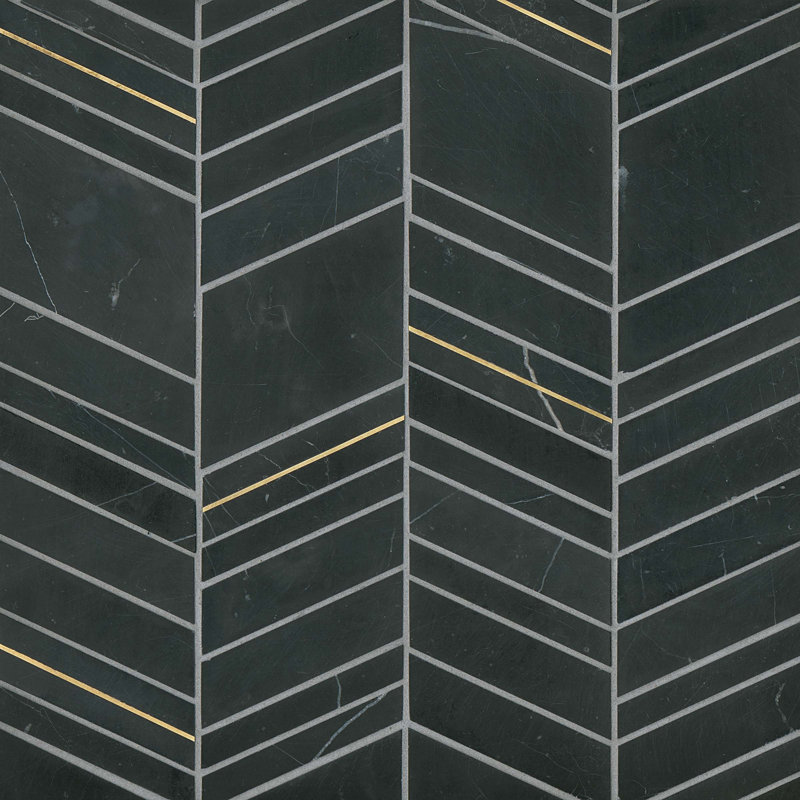Ferrara Marble Mosaic Wall & Floor Tile, Nero