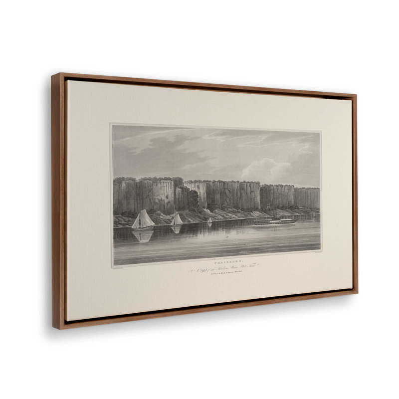 «Yonkers Palisades Hill BW» par Deny Designs, reproduction d'art, 12 x 18, Brun, Toile avec cadre