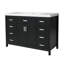 Meuble-lavabo de salle de bain de 122 cm (48 po) avec lavabo en résine, 2 portes et 8 tiroirs, système de fermeture amortie-1340954101