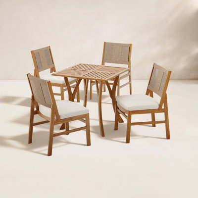 Allman Square 4-Person Outdoor Dining Set with Cushions