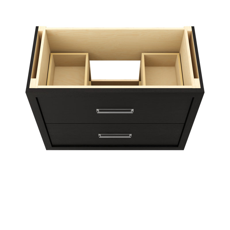 Avalon Two-Drawer Single Bath Vanity, 42", Classic Black, Polished Chrome
