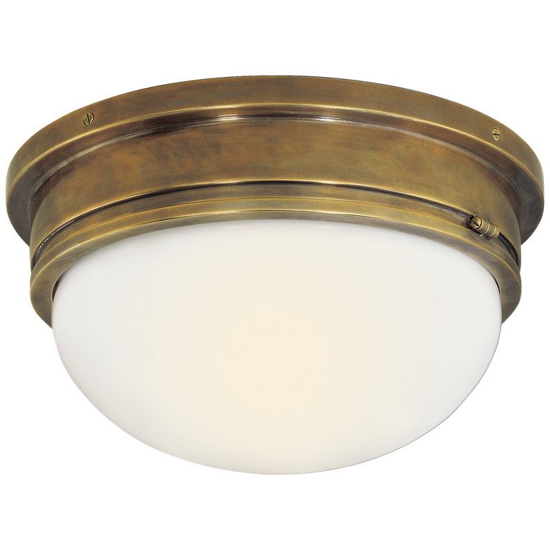 Chapman & Myers Marine Large Flush Mount, Hand-Rubbed Antique Brass