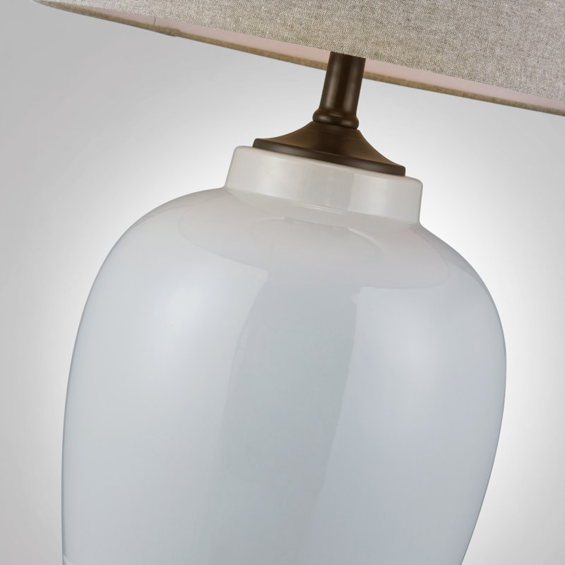 Lampe de table en céramique Bokoshe, gris, gris, H 28,5 po x l 15 po x P 15 po
