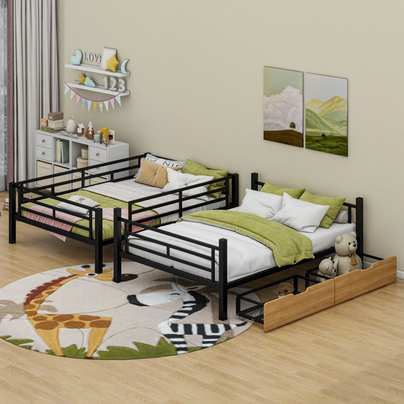 Akkaya Kids Full Bunk Bed with Drawers