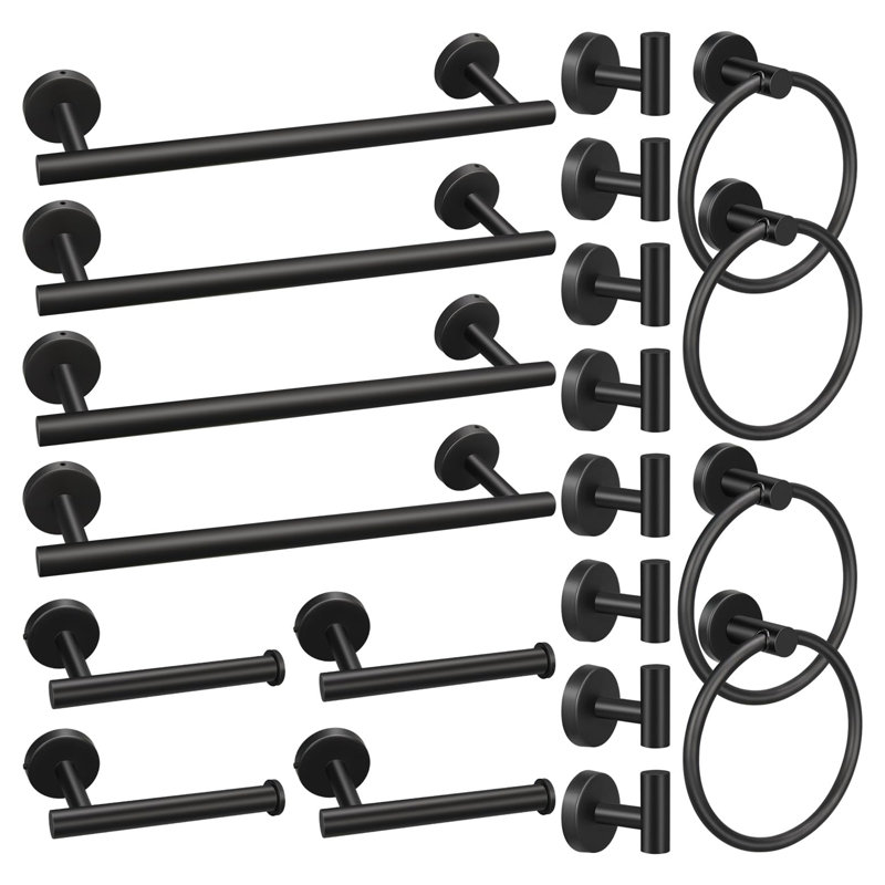 Paquet de 20 trousses d'accessoires de salle de bain 16 po, Black