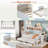 Matheny With Desk And Storage Shelves, Built-in Trundle And 3 Drawers-875428505
