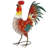 21.5"H Metal Rooster Garden Statue with Ground Stake