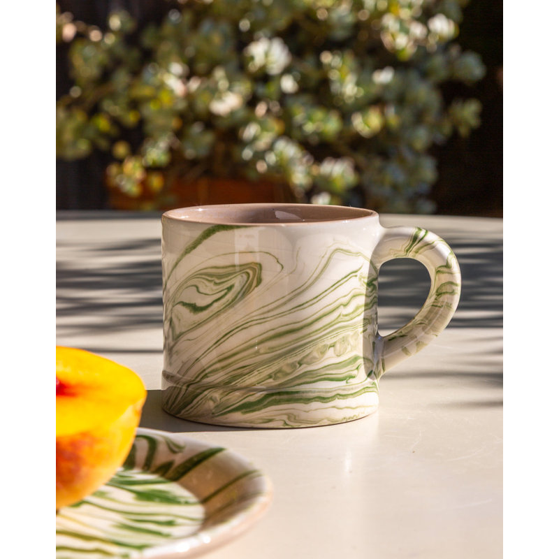 Marbled Olive Mug, Olive