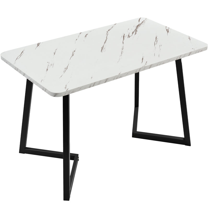 Hohman Metal Base Dining Table, Black