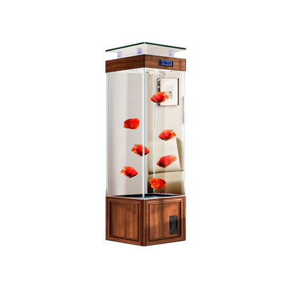 20.47"Medium and small-sized vertical intelligent dark brown ultra-clear glass fish tank