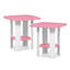Ensemble de 2 tables de bout Micha, table de bout moderne à 2 niveaux avec bords doux, table de chevet à tablettes ouvertes, table de chevet, pour le salon, la chambre à coucher, blanc-1730795832-1730795834