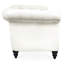 Canapé 3 places blanc de 211,8 cm (83,28 po), revêtement en similicuir, rembourrage en mousse, structure en bois massif et contreplaqué, pieds stables en bouleau avec accoudoirs arrondis, assise longue, revêtement en similicuir, rembourrage et structure, peinture vernie