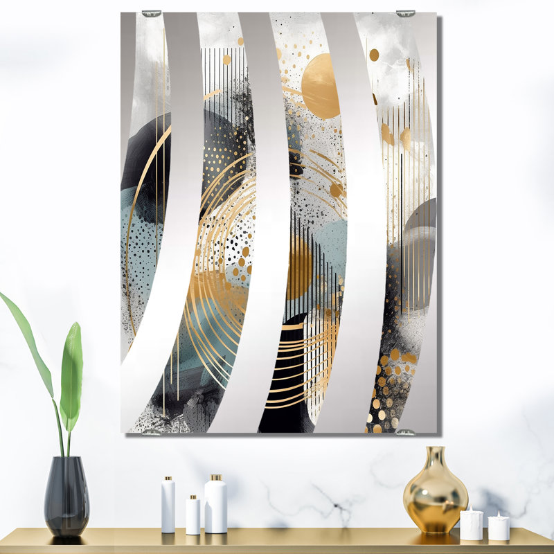 Beagley - Grand miroir mural abstrait moderne, 40 po x 30 po