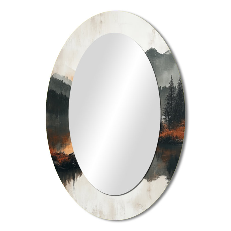 Miroir mural gris et gris, 36 po x 24 po