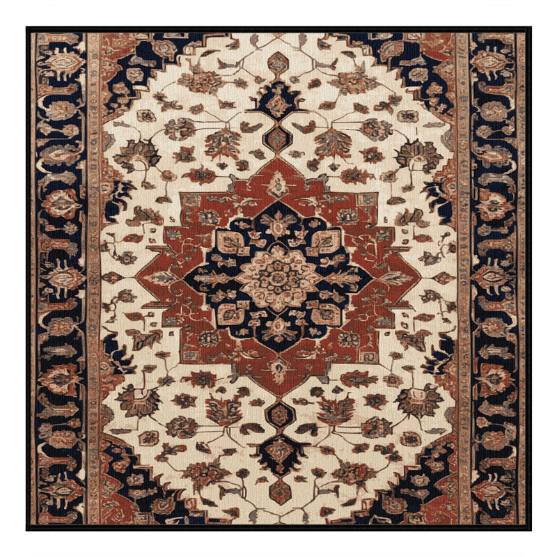 Machine Washable Persian Brown Area Rug, Square 4'