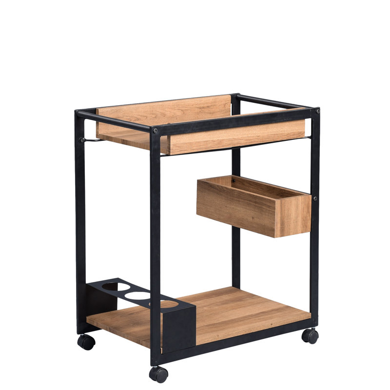 Lefler Metal Bar Cart, Dark grey