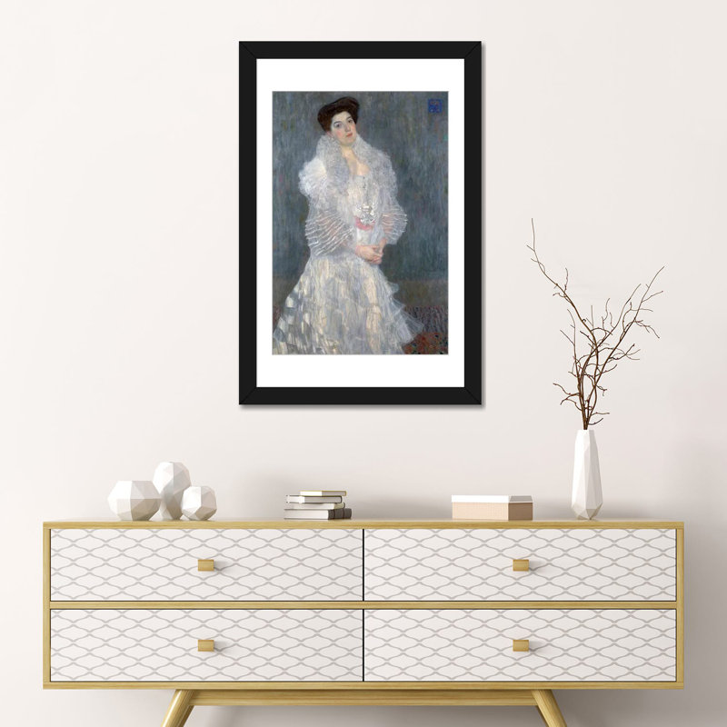 "portrati of hermine gallia, 1904" par gustav klimt,, impression sur toile, H 3 po x l 24 po x P 16 po, Blanc