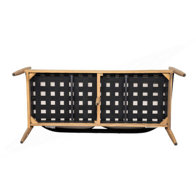 Modern Outdoor Patio Loveseat With Handwoven Rope