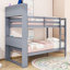Lit superposé simple en bois avec tablettes-976318943