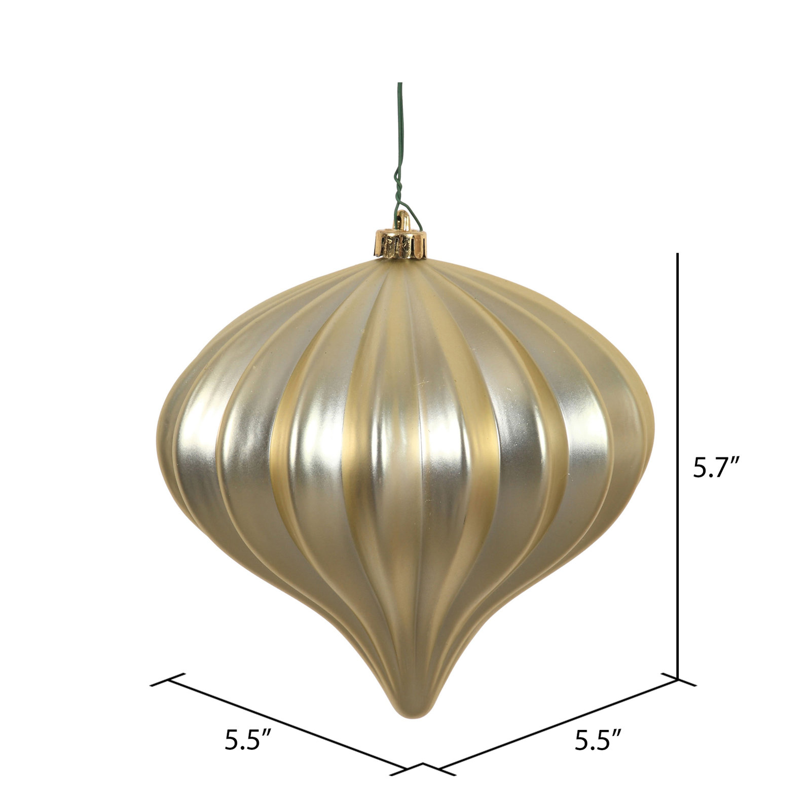 5.7" Onion Christmas Ornament UV, Champagne