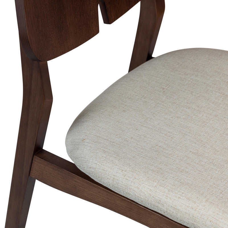 Modern Brazilian Beth Side Chair, Medley Ivory / Nogal