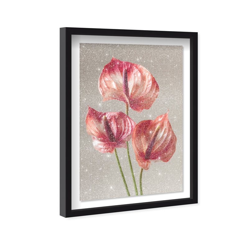 Crimson Silk Veins II Framed Graphic Art, 55.5"H x 37.5"W, Black Shadowbox