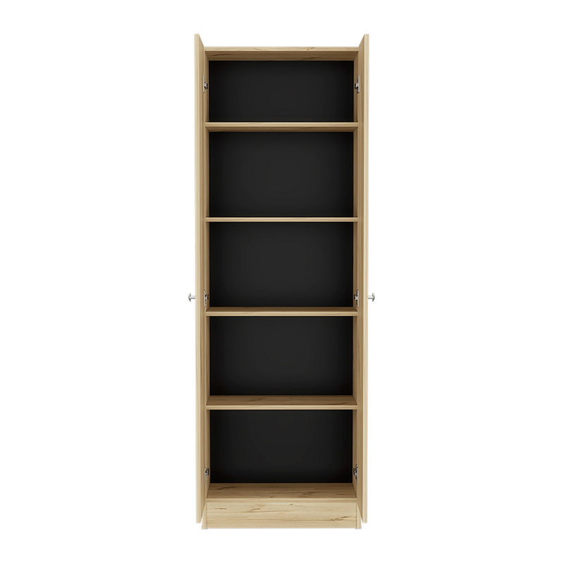 Armoire de rangement, cinq tablettes, Naturel