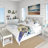 Vintage Beige Minimalism Floral Blossums Coastal Polyester Duvet Cover-94673091
