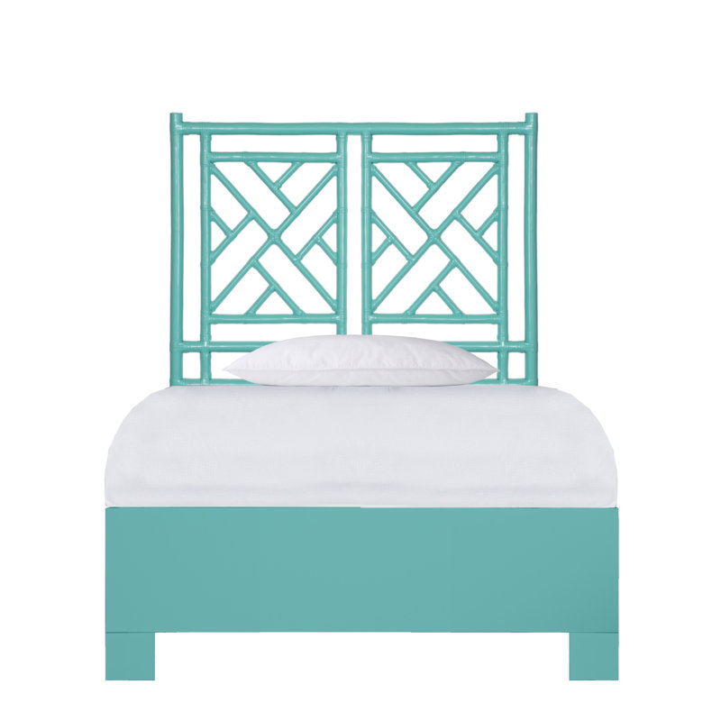 Chippendale Open-Frame Bed, Twin, Turquoise