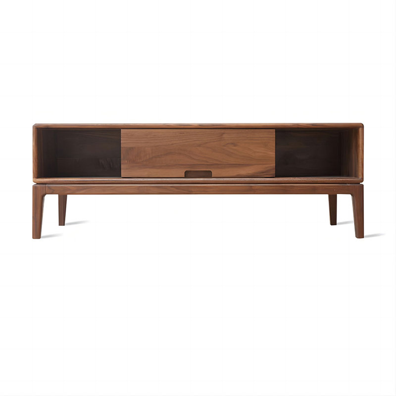 Walnut Solid- Wood Rectangular Coffee Table, 16.54" H x 39.37" L x 22.05" W