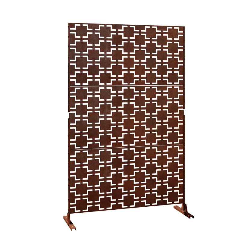 Pacifa Series Metal Privacy Screen, Reddish Brown