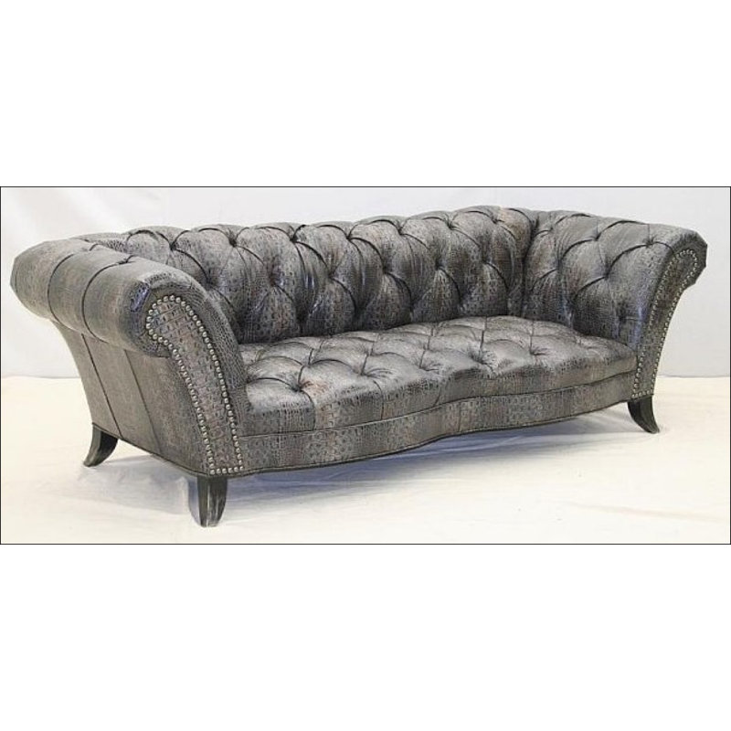 Leather Sofa, French Ivory, Old Silver, Africa Antique Red
