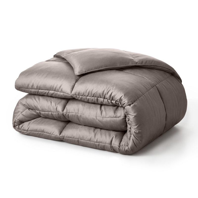 All-Season Reversible Down Alternative 100% Microfiber Comforter, Silver, Queen Comforter