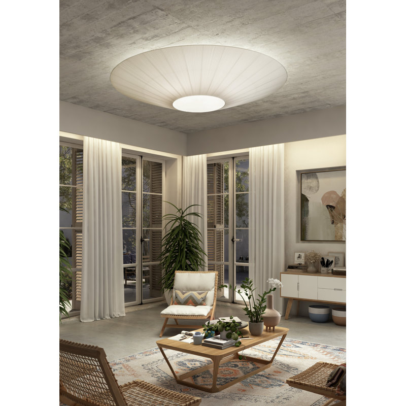 Siam 8-Light 78.7" Flush Mount, White, 28.35" H x 78.74" W x 78.74" D, 8