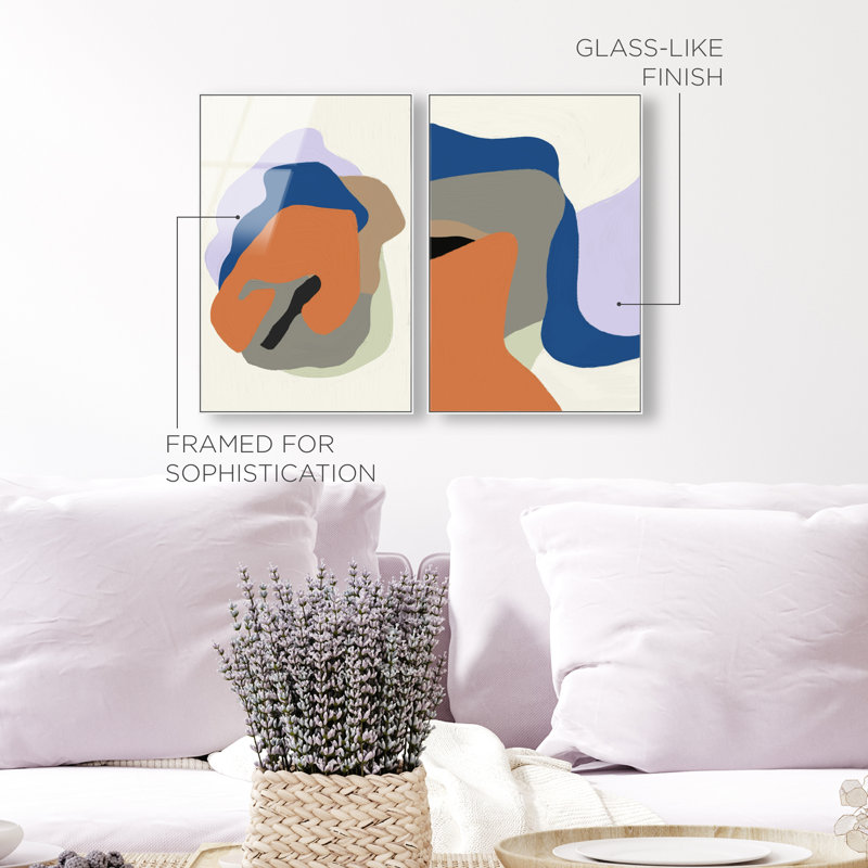Together Set High-Gloss Frameless Acrylic Glass Wall Art Abstract Print by Oliver Gal, Ready to Hang, 10 x 15, 25"H x 37"W