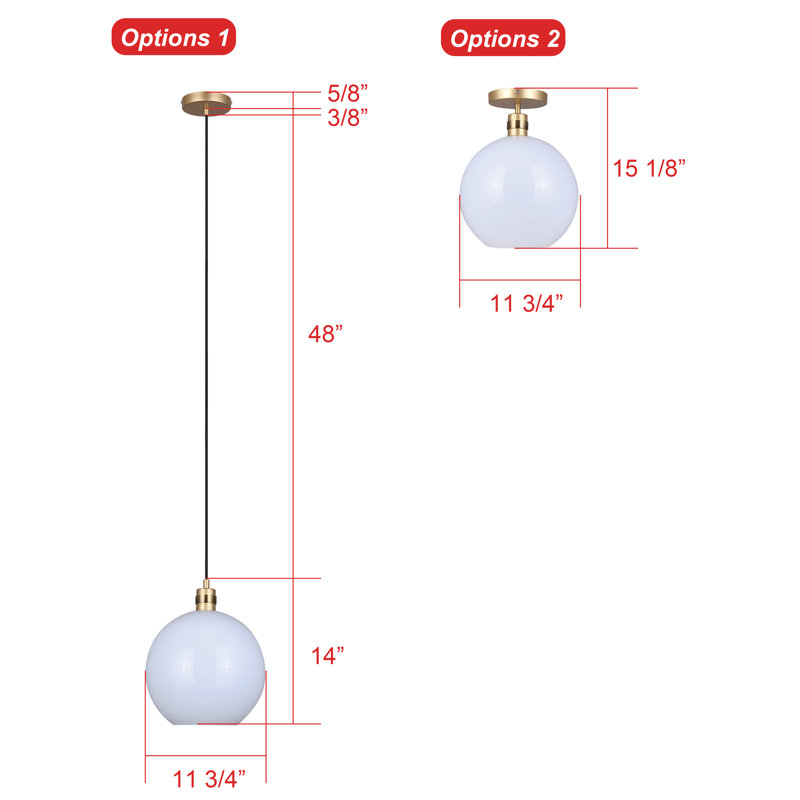 Luminaire suspendu sphère 1 lumière Breece