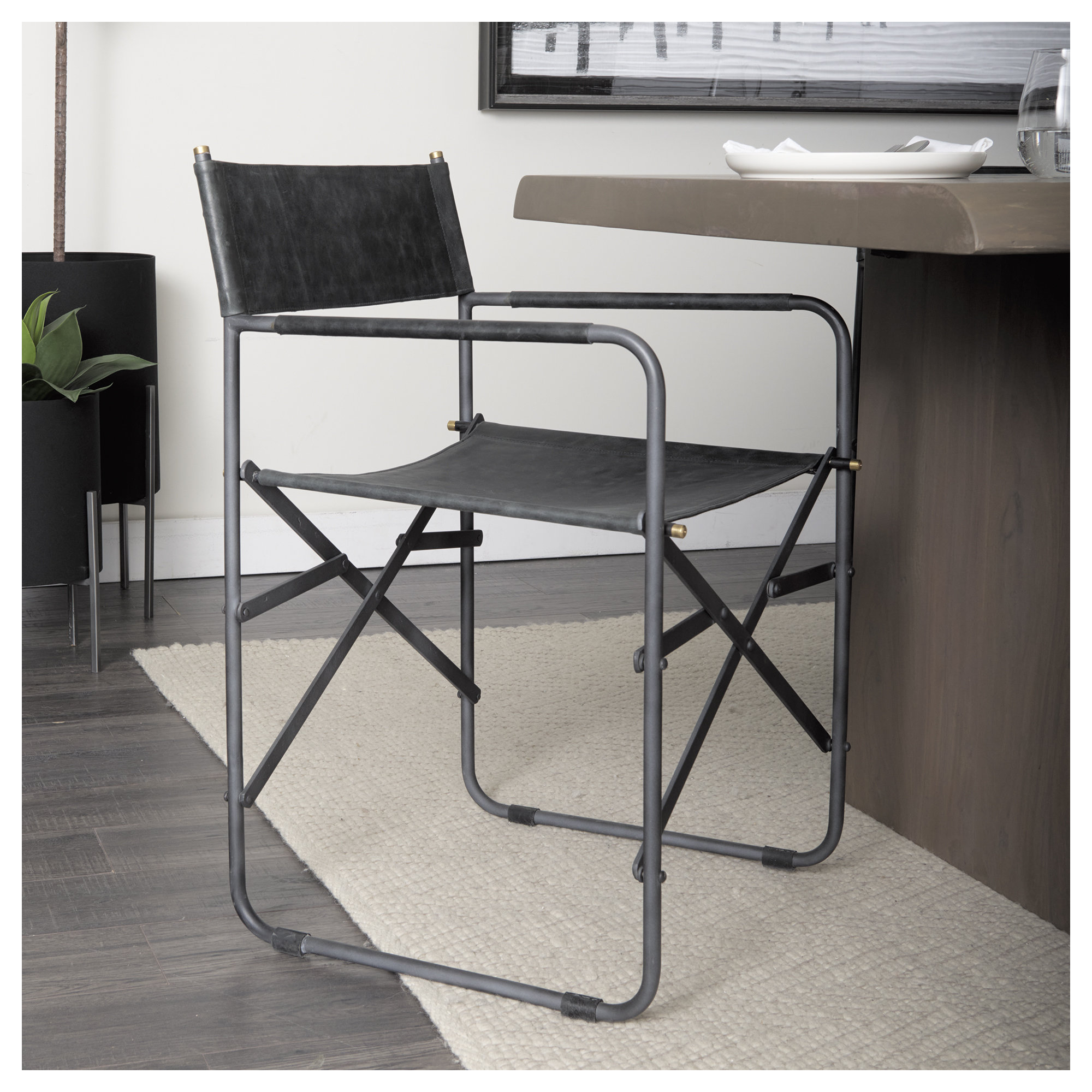 Sambac Upholstered Arm Chair, Black