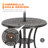 Abery Round 2 - Person 31.5" Aluminum Bistro Set with Cushions(Black with Gold Speckles)-2100782517