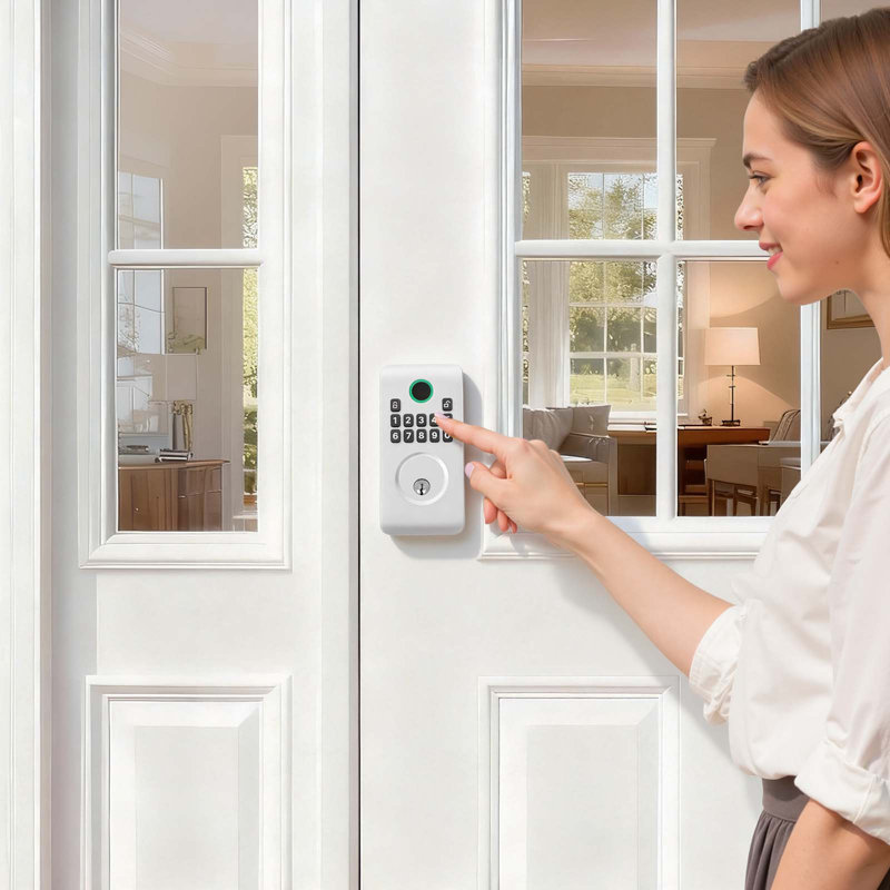 Serrure de porte à entrée sans clé, pêne dormant électronique avec codes d'utilisateur personnalisables, design ergonomique novateur, entrée par clé, verrouillage automatique, mot de passe anti-espionnage, clavier rétroéclairé, appartement, argent