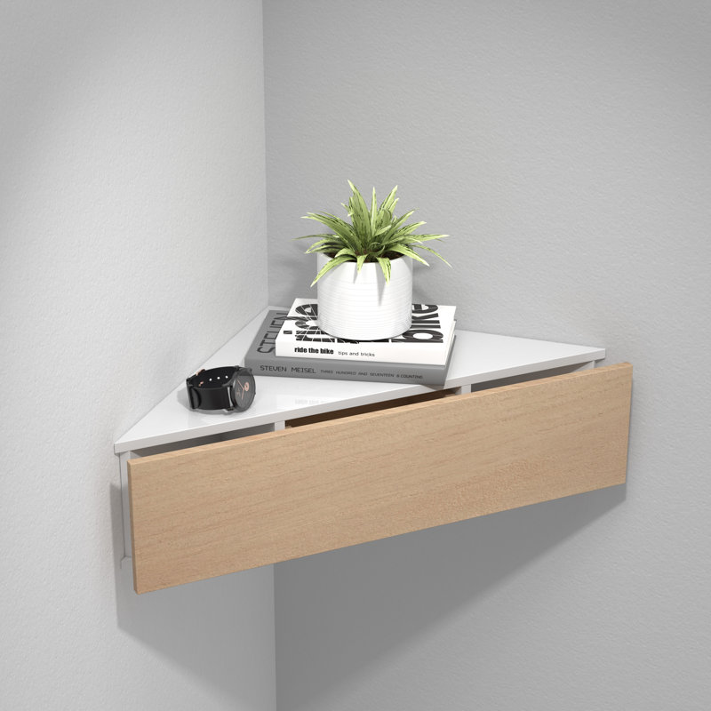 Sariel 60cm W Manufactured Wood Bedside Table, White/Oak wood