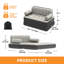 Matelas pour canapé-lit gonflable 2 en 1 grand avec dossier capitonné gris-1949219463