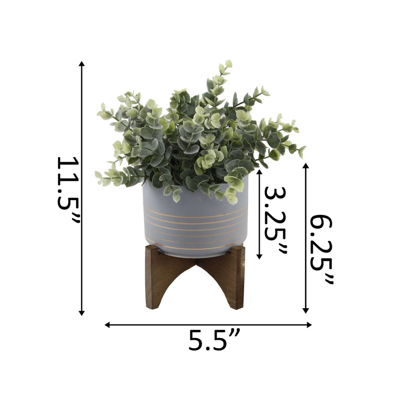 Plante artificielle en pot 6 po, gris