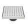 6" Square Shower Drain with Compact Grid Pattern Grate