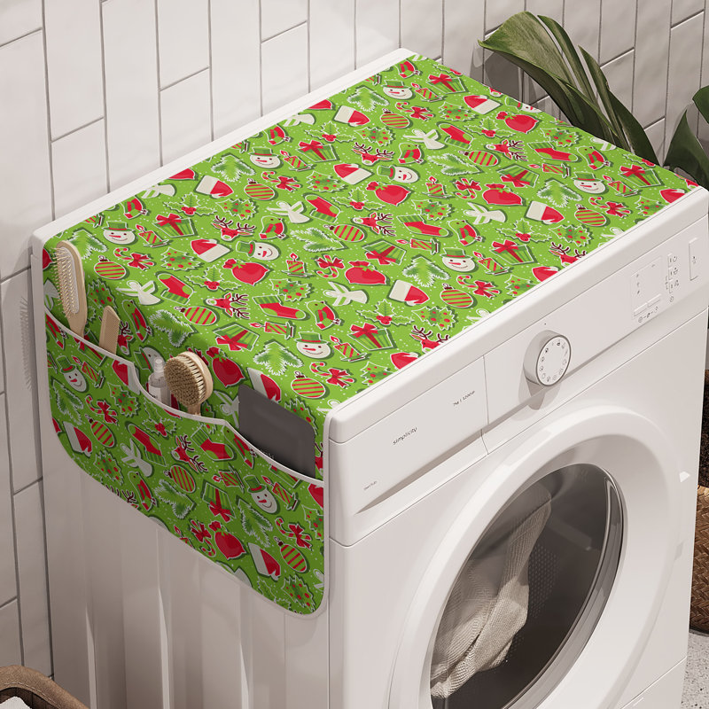 Machine à laver East Urban Home, lot de 2, 47 po x 18,5 po vert pomme rouge