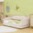 Twin XL Extendable Upholstered Daybed with Trundle, LED Light and Storage Drawers-42525479