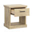 Table de chevet Farmhouse avec tablette ouverte et tiroir lisse, finition brune