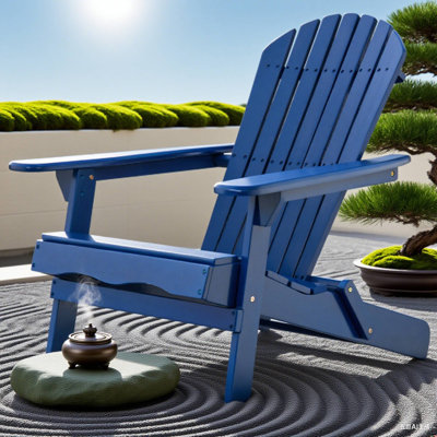 Chaise Adirondack bleue - idéale pour la détente sur la terrasse et le jardin