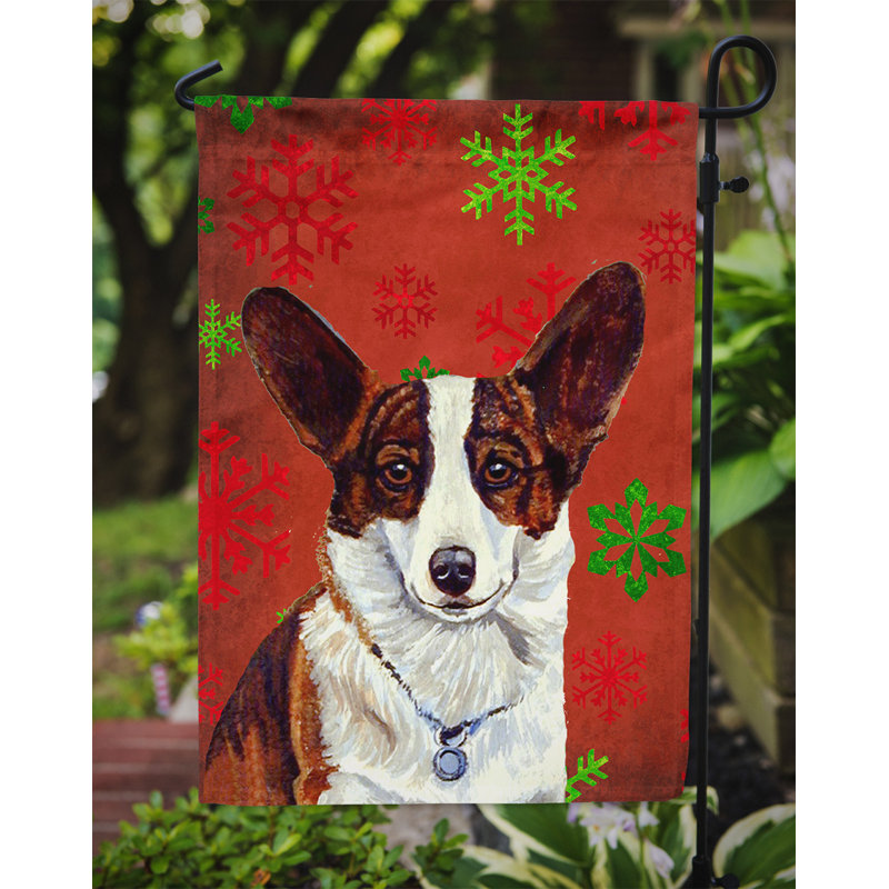 Drapeau rouge et vert Vart, Corgi (brun et blanc)