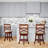 24" Counter Height X-Back Swivel Stool, Cherry Finish, Beige Fabric Seat-2134066912-2134066925