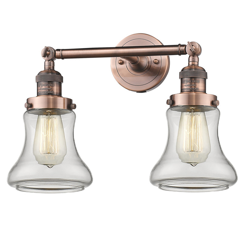 Edda 2 - Light Dimmable Vanity Light, Clear, Antique Copper